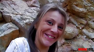 Emaciate spannish milf fucked hard in the ass at the beach